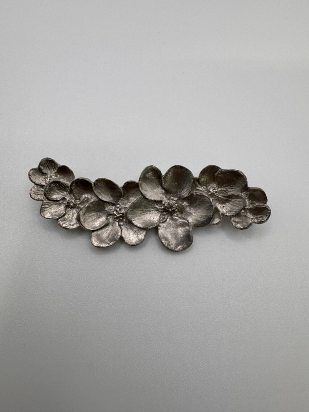 Amos Canada Pewter Dogwood Flower Brooch 2003 Signed Silver Tone Floral Pin